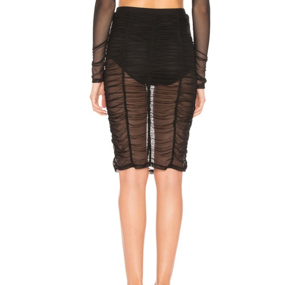 Majorelle Ruched Fitted Sheer Gobi Skirt Black - Picture 5 of 5